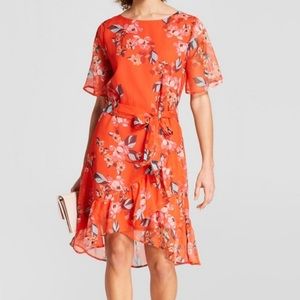 Never Worn ‘A New Day’ Bright Red Floral Print Dress- Medium